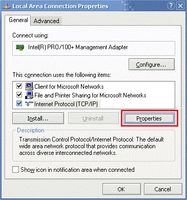 Настройка tcp/ip - Winows XP